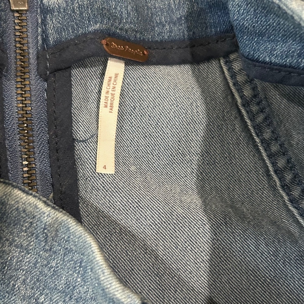 Free People Modern Femme Denim Mini Skirt Size 4 - Picture 8 of 10